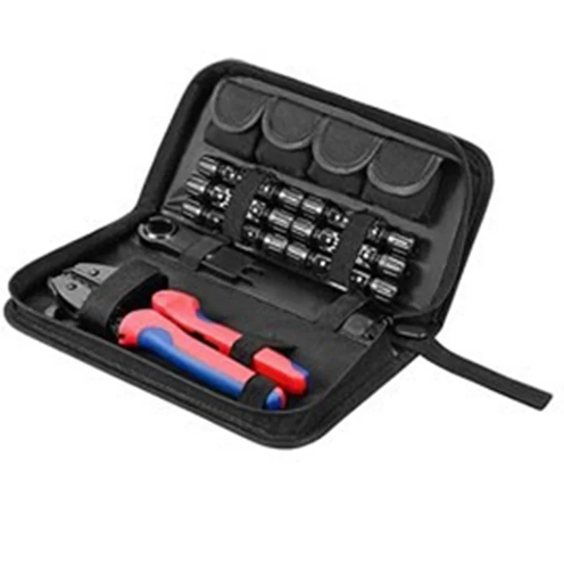 

-Набор обжимных клещей ABCHW, набор обжимных клещей для разъема фотоэлектрического кабеля, зажим для клемм, набор обжимных клещей 2,5/4/6 мм2