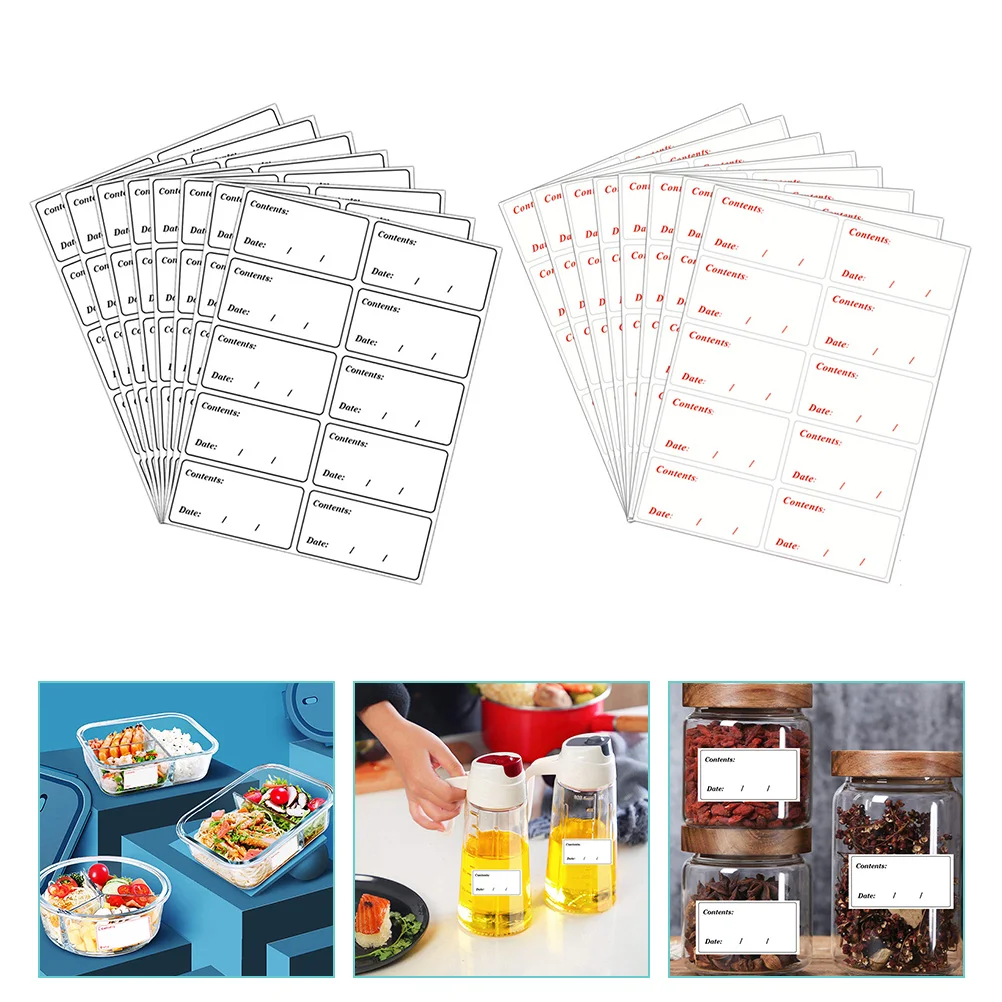 

200pcs Food Labels Stickers Waterproof Removable Date for Containers Storage Freezer Fridge Labeling Folder Solution