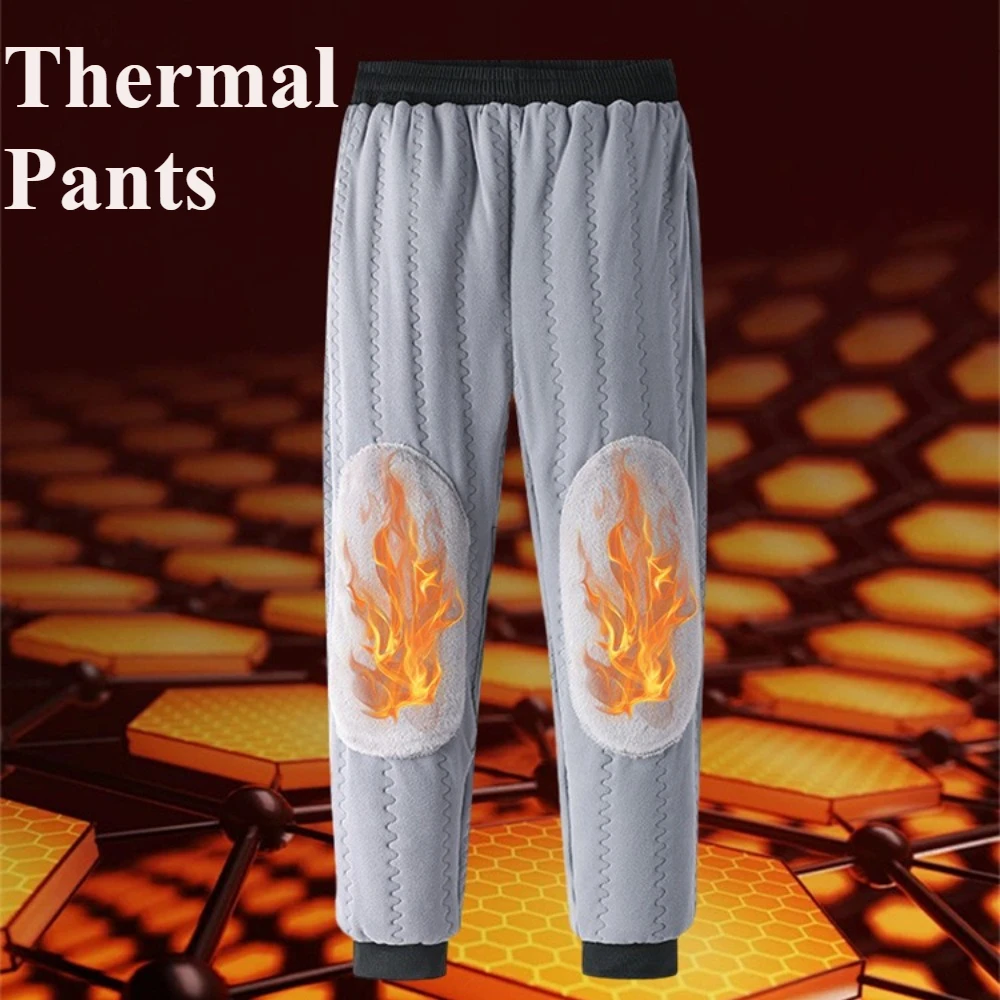 

Unisex Winter Polar Fleece Pants Thermal Fleece Lined Straight Leg Casual Trousers Windproof Thickened Outdoor Sport Sweatpants