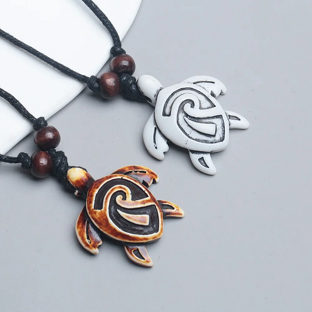Modische hawaiianische Meeresschildkröten-Halskette für Herren und Damen, verstellbare Kordelschmuck für Surfer