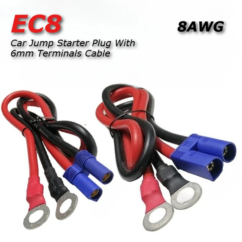 

EC8 Car Jump Starter Plug W 6mm Terminals Cable 8AWG High Current Model Aircraft Banana Plug Wire Male/Female Battery Connector