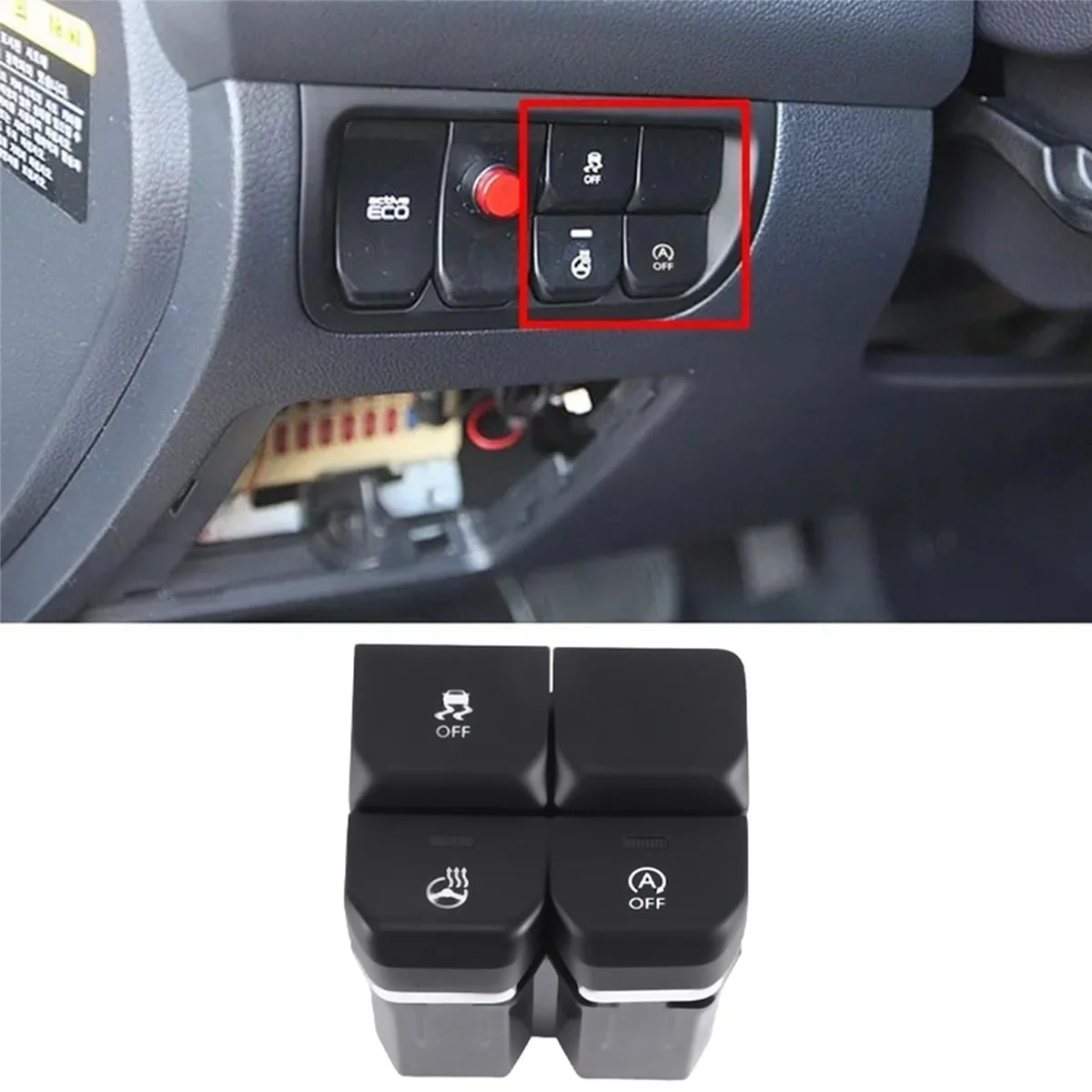 

A42P-937151W130 Car Console Pad Lower Left Switch Button for Kia Rio Pride 2015 93715-1W130