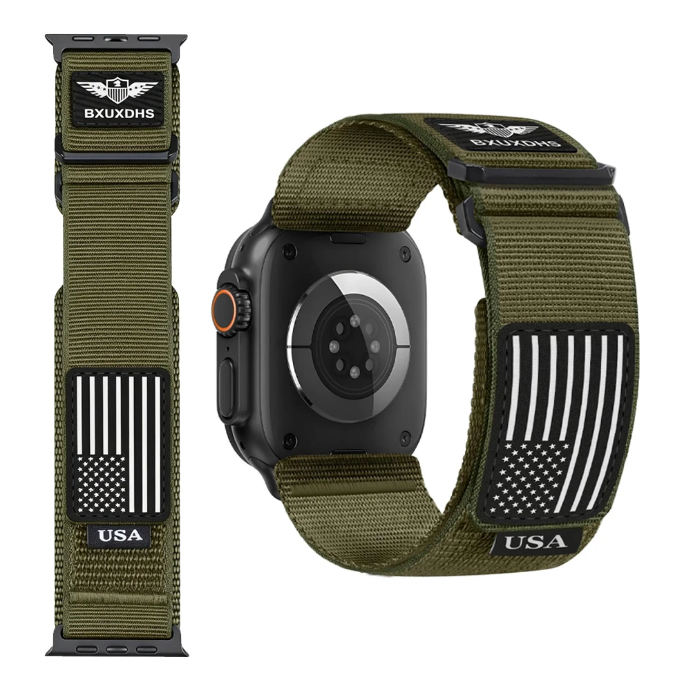 Sportarmband für Apple Watch Bands Ultra 3 49mm 46mm 45mm 44mm 42/40/41MM Robustes Nylonarmband Correa Series 11 10 9 7 6 5 8 SE