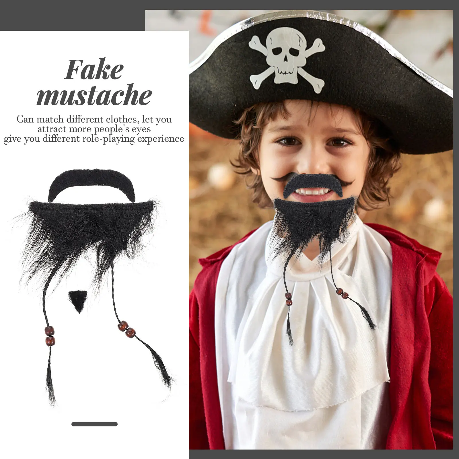 

Набор из 3 штук: Накладные пиратские бороды для косплея, забавные аксессуары для костюмов, усы для Хэллоуина, реквизит для пиратских костюмов