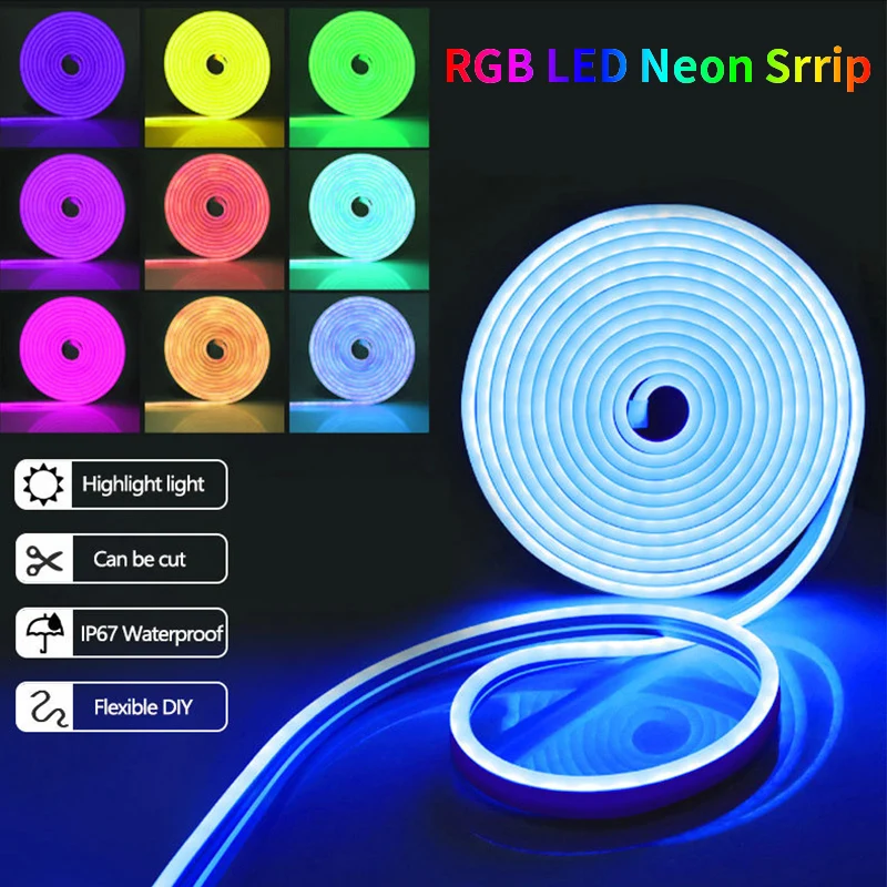 LED النيون قطاع ضوء تويا WiFi 24 فولت RGB عكس الضوء بلوتوث 2 متر-10 متر LED مصباح IP67 مقاوم للماء شريط مرن الديكور عيد الميلاد #1