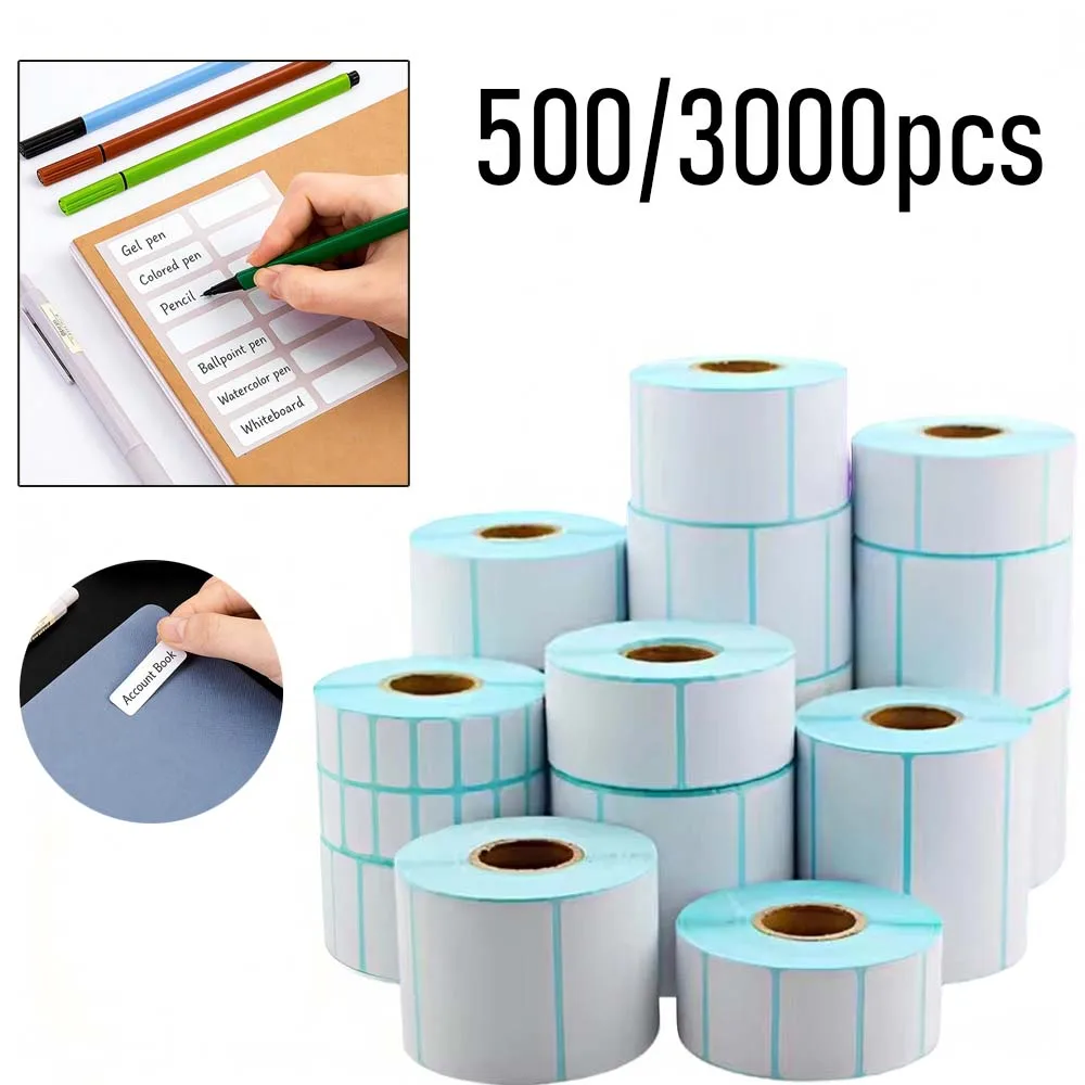 

Waterproof Thermal Paper Sticker Roll 2x1cm White Blank Direct Print Barcode Label Oil-Proof Price Tag for Kitchen Office Study