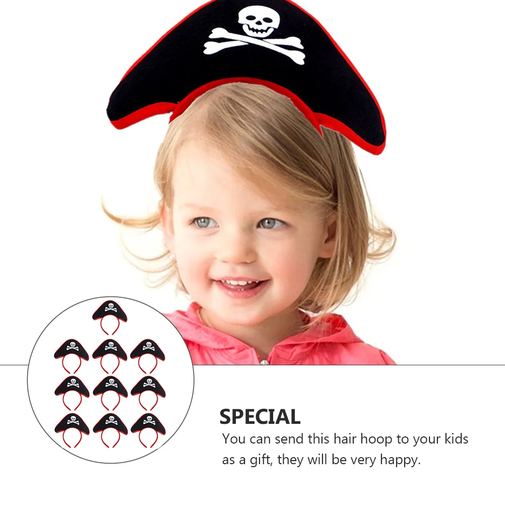 5 Pcs Pirate Headband Skull Hair Hoop Kids Accessories Party Headwear Festival Headdress Bands