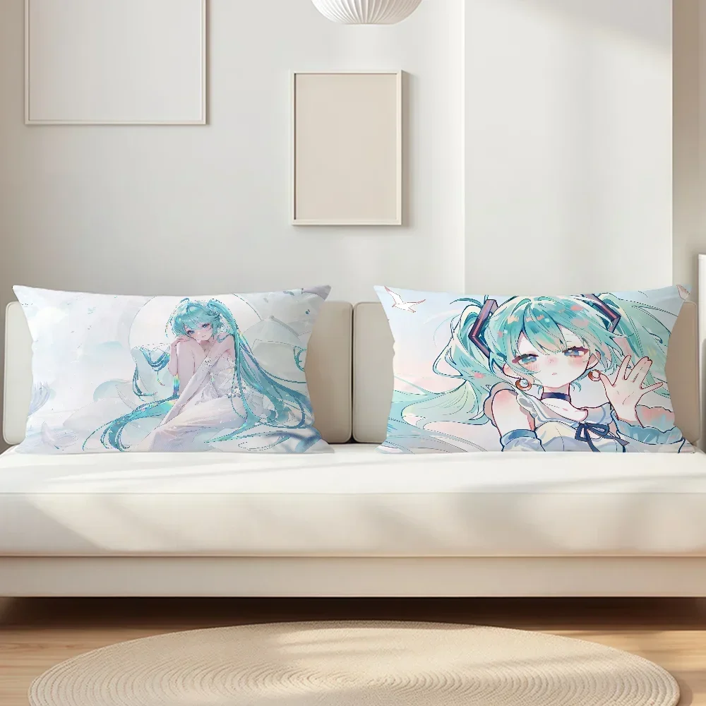 Cute Cartoon M-miku-u Virtual Singer Pillow Case Suitable For Decorating Homes Bedrooms Children Room Sofas And Other Places