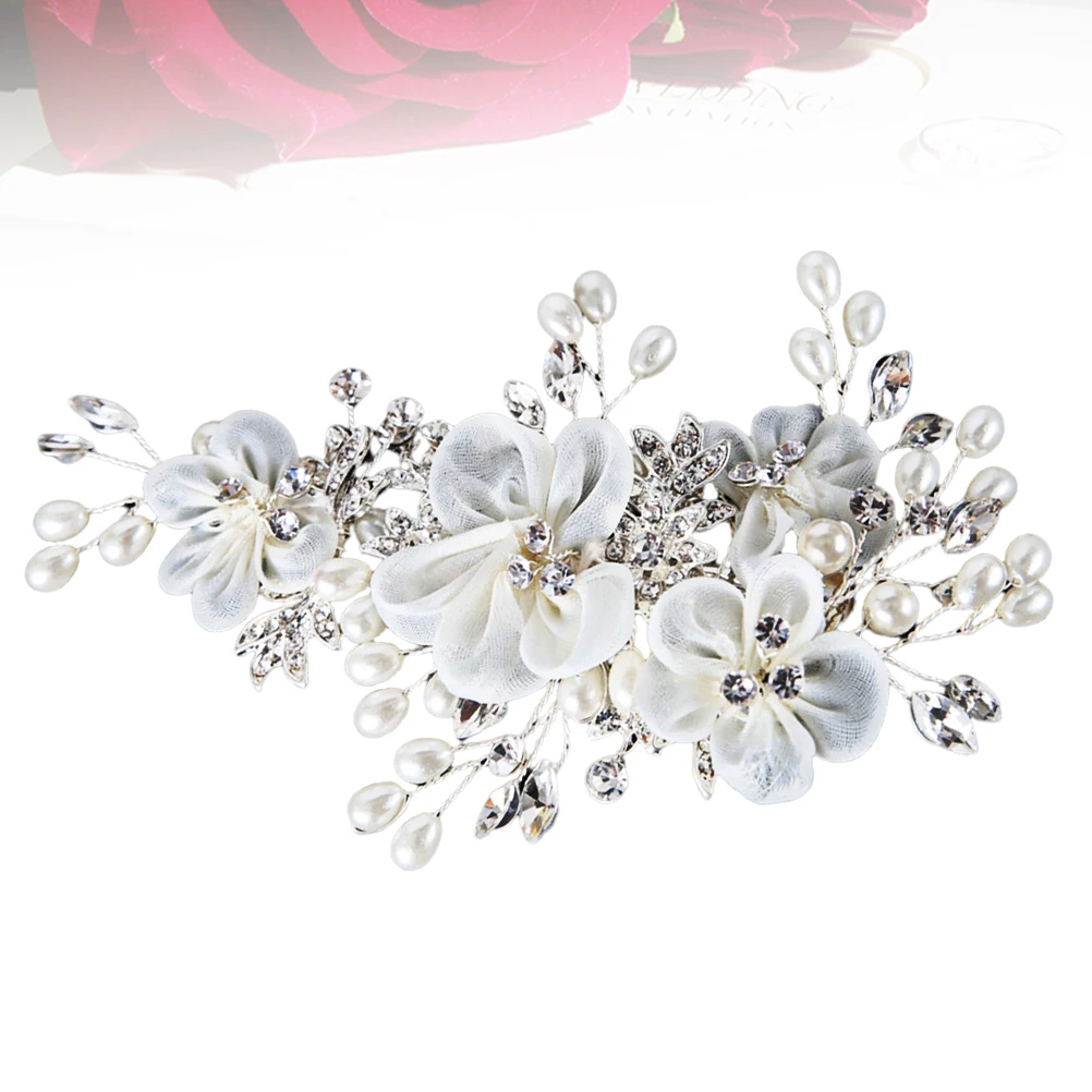 

Crystal Flower Hairpins Rhinestone Bridal Barrettes Wedding Hair Clips Elegant Bridesmaid Accessories White Floral Hair naments