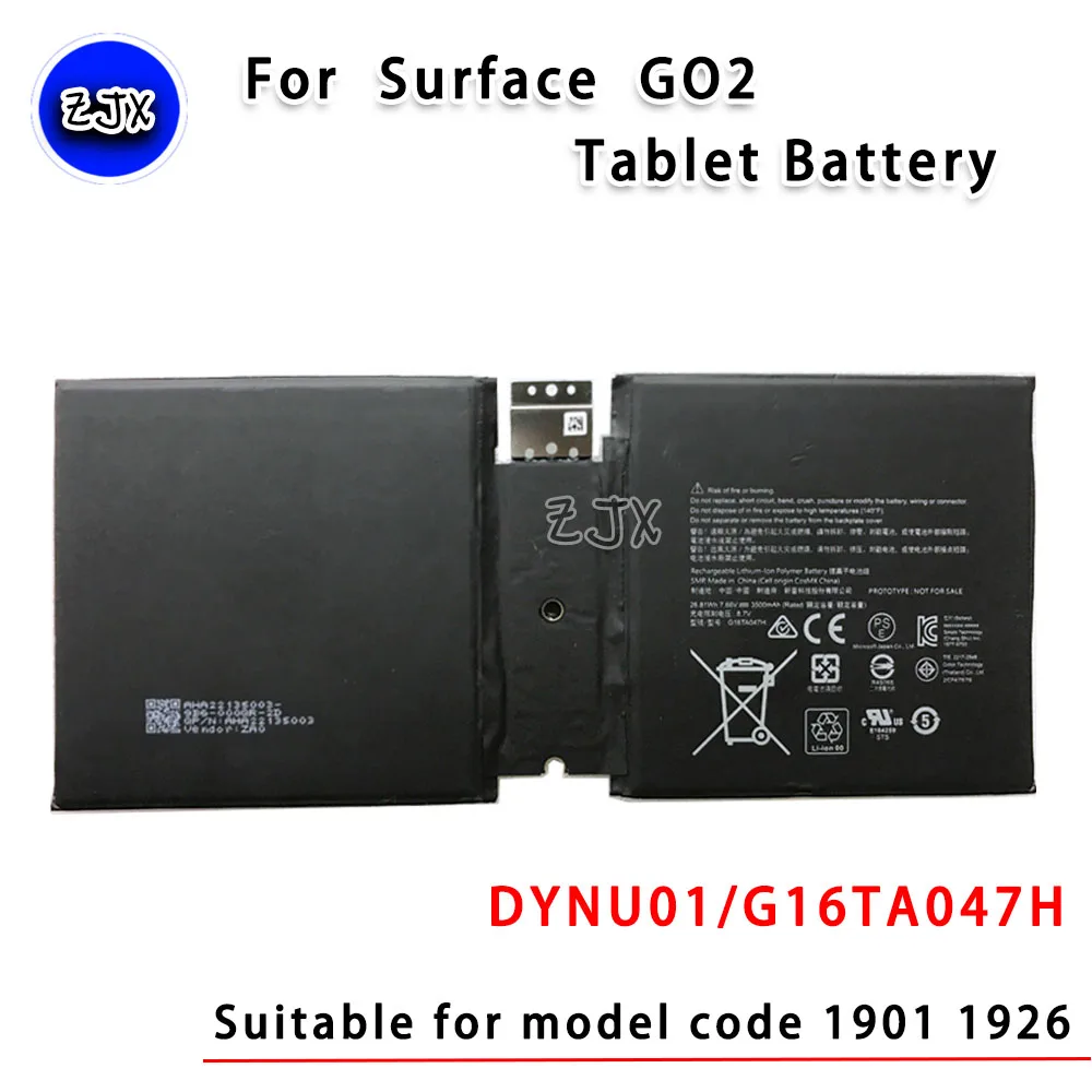para Microsoft Surface Go2 1901 Bateria Plana Dynu01 G16ta047h Bateria Original 1926