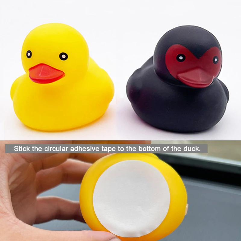 Car Cute Little Duck With Helmet Propeller Wind-breaking Wave-breaking Cartoon Duck Auto Ornaments Decoration Toy Without Lights