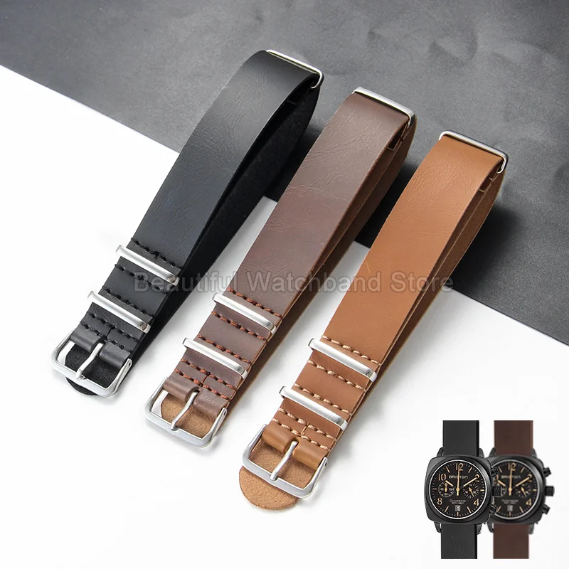 Adjustable Multi Hole Layout Premium Leather Watchband for Rolex Blancpain AP Mido Hamilton SAMSUNG DW Flat Interface 18 20 22mm