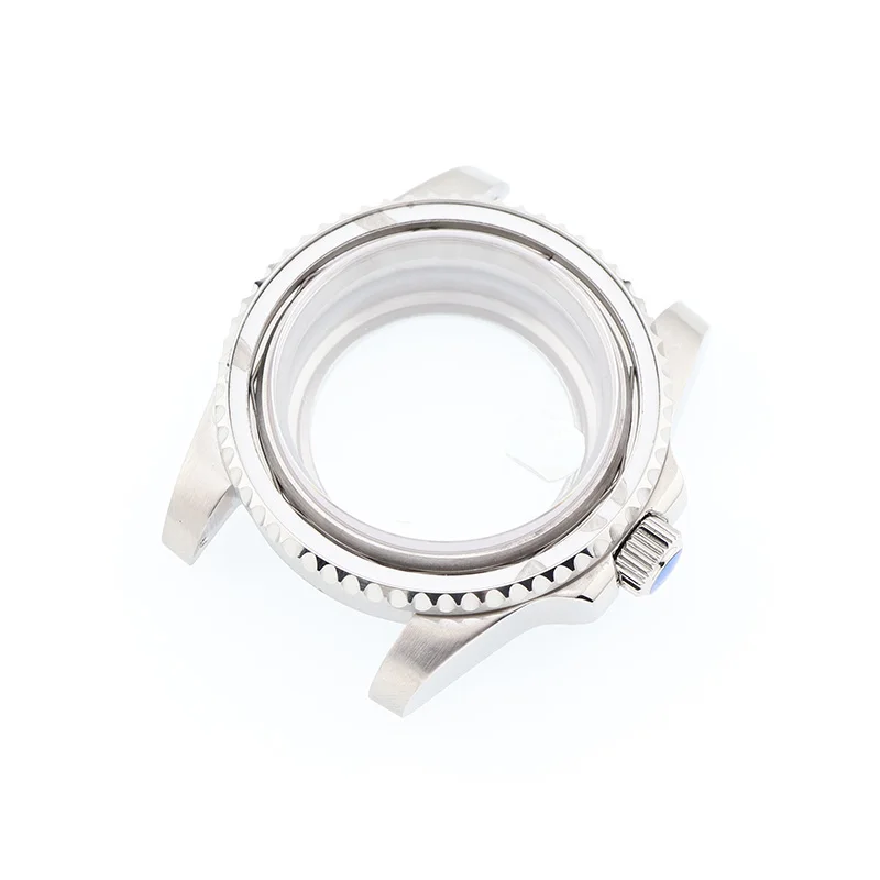 

40mm Silver Watch Cases Sapphire Crystal Submariner for Seiko Mods NH35/36/34 Automatic Man Watch Build Replacement Parts