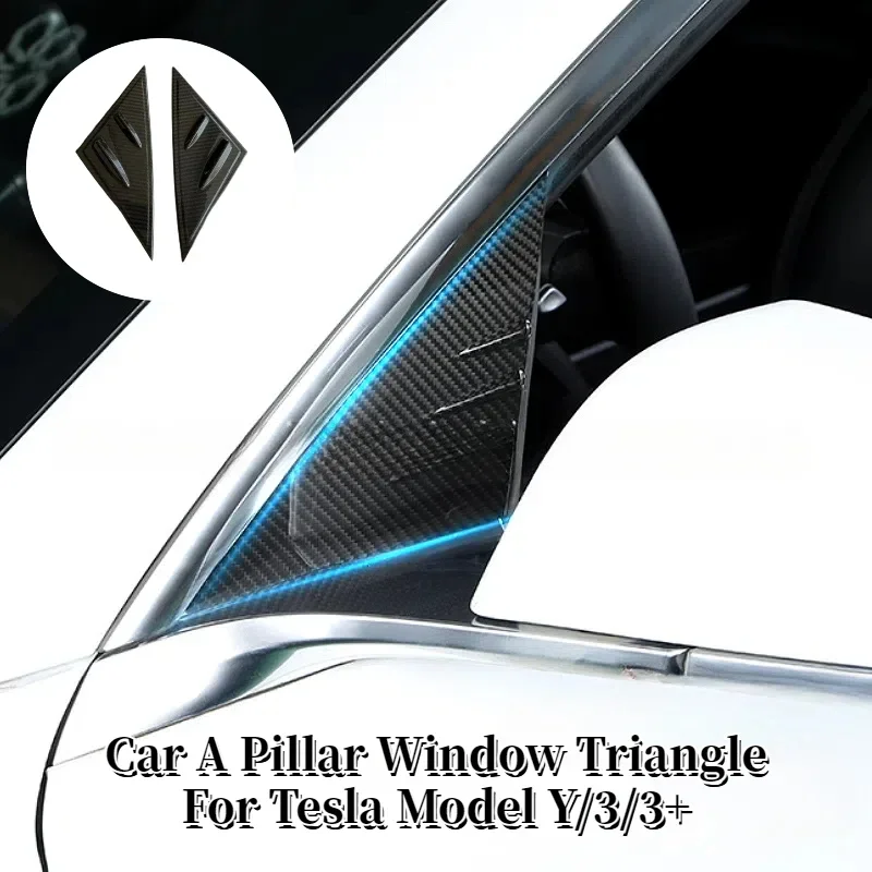 

For Tesla Model 3 Y 3+ A-pillar Window Guide 100% Dry Real Carbon Fiber Spoiler Modified Exterior Decoration Car Accessories