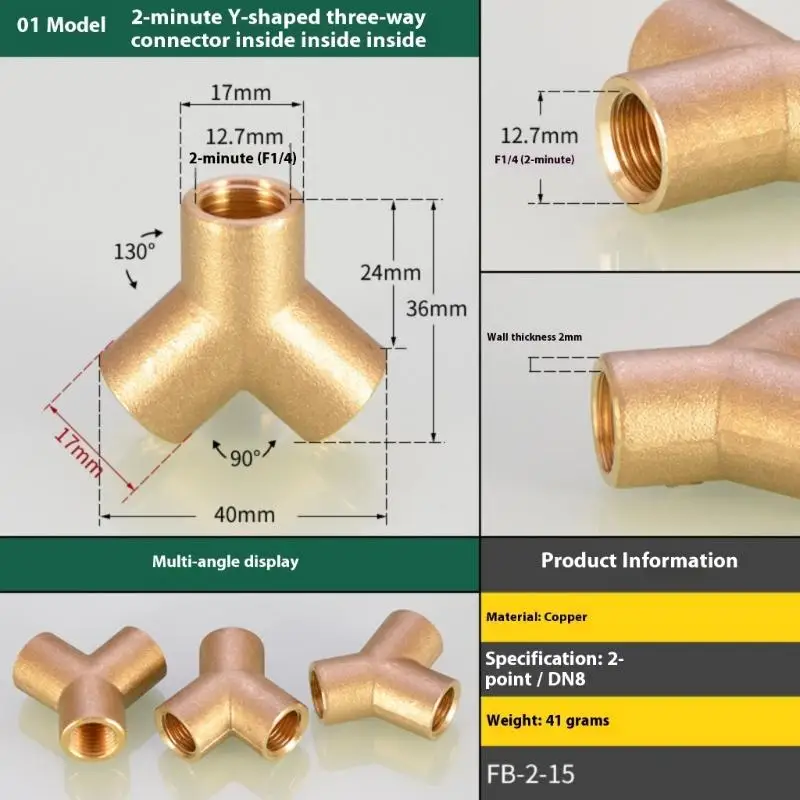 652F con conector latón en forma y resistente a corrosión 2 pulgadas divisor doble puerto 2 pulgadas para 2