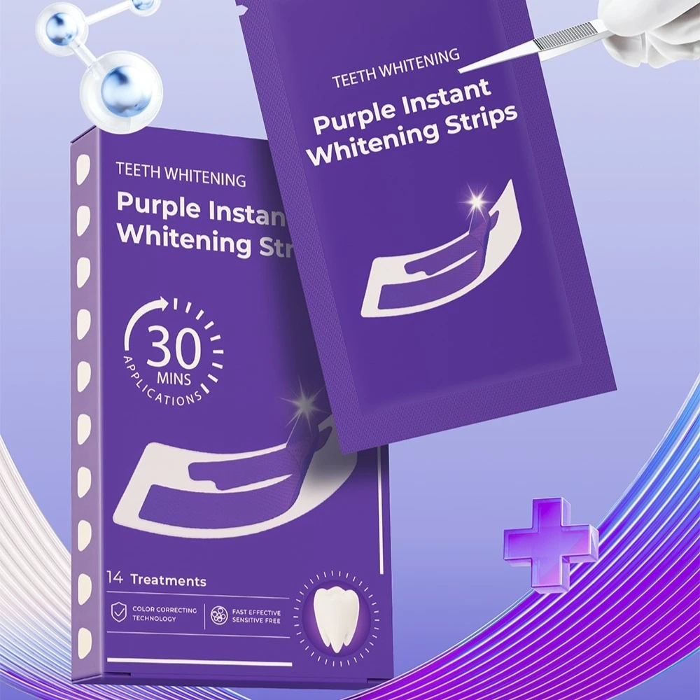 V34 Teeth Whitening Strips | Dry Type Activated Carbon 6% HP Formula | Gentle No-Residue Yellow Stain Remover Kit