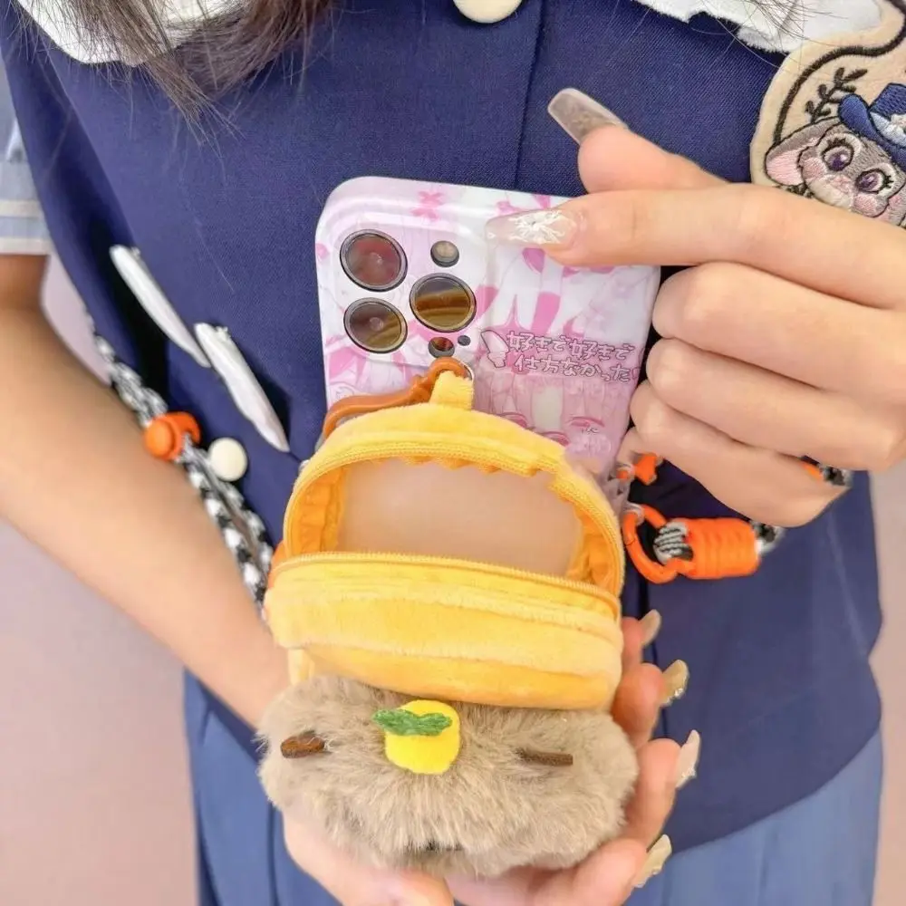 

New Funny Anime Plush Capybara Coin Purse Lovely Cartoon Wallet Shoulder Messenger Bags Multi Functional Headphone Storage Bag