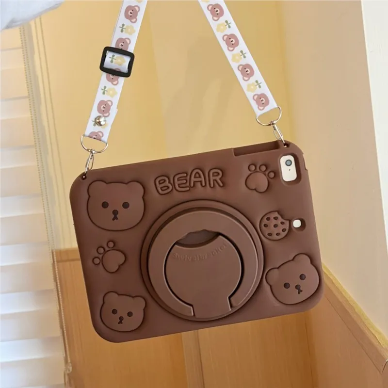 capa-de-silicone-3d-urso-marrom-com-suporte-e-alca-para-tablet-samsung-tab-a9-a11-87in-a9-plus-a11-plus-11in-capa-a-prova-de-choque