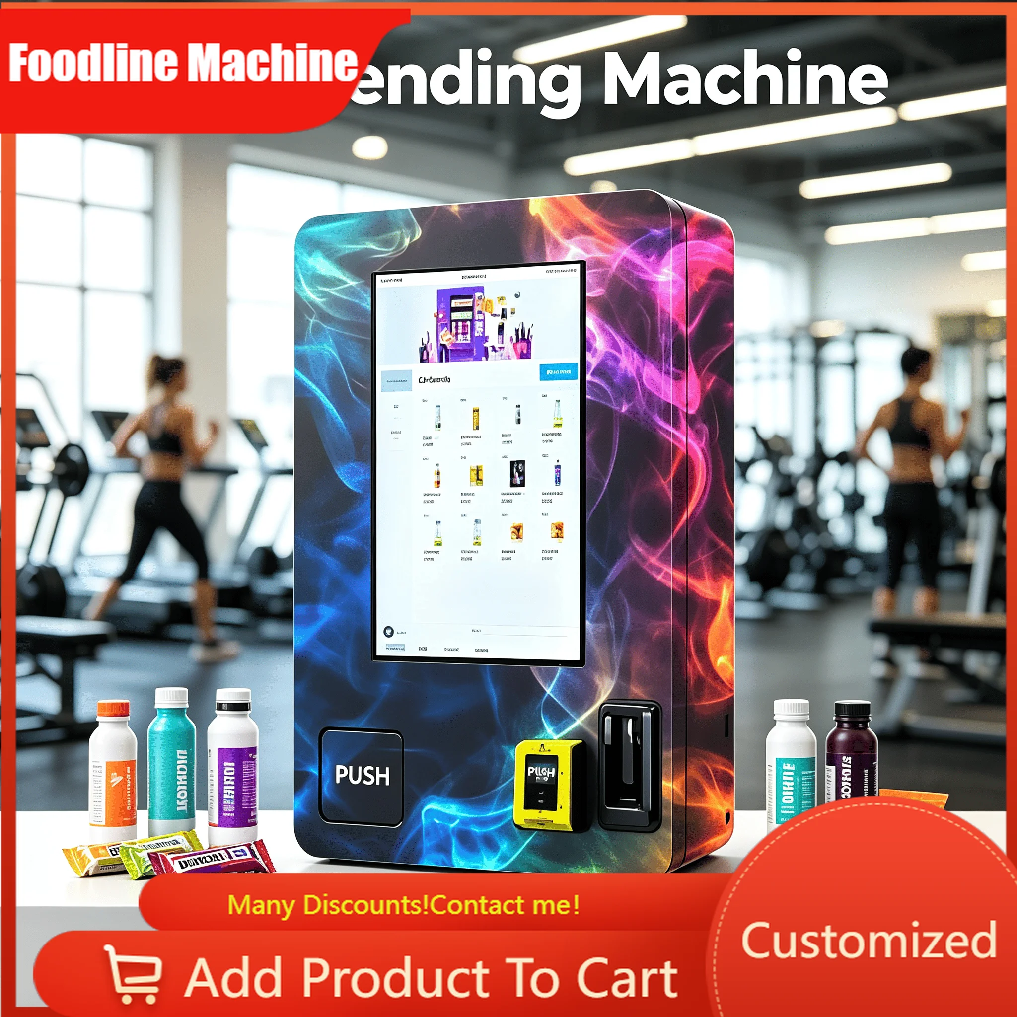 Wall-hung Automated Retail Kiosk 32 Inch Touchscreen Remote Control Vending Machine for Convenience Store Customized