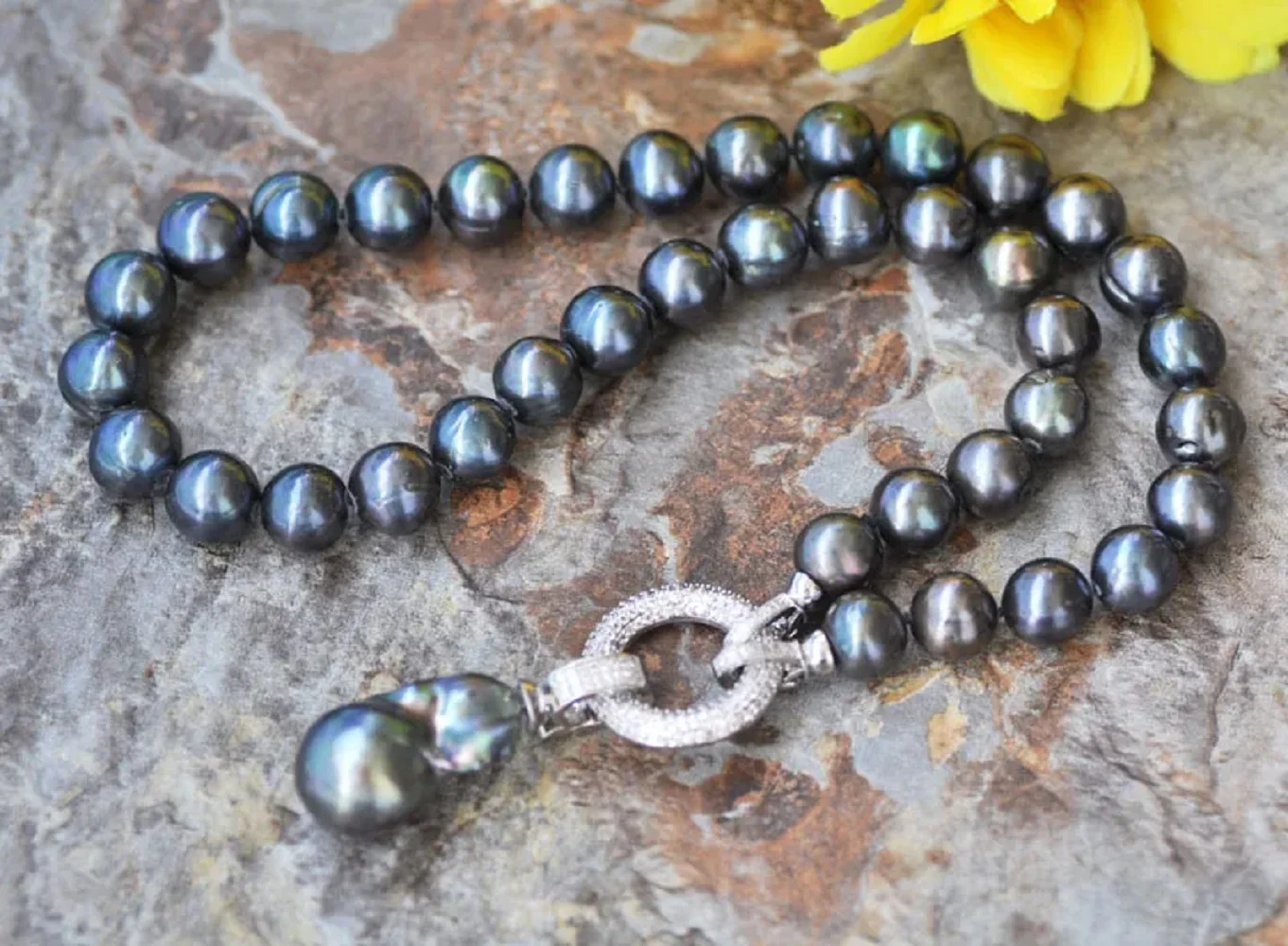 

New Natural Pearl Necklace AAA+9-25mm Round South Sea Pearl Necklace 925s18 inch