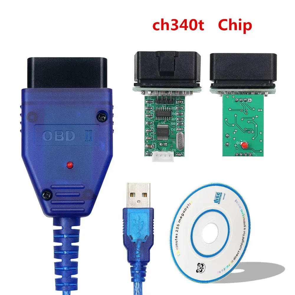 High quality diagnostic cable VAG KKL 409.1 OBD2 USB cable VAG409 OBD2 USB KKL COM 409.1 Interface CH340T FT232RL