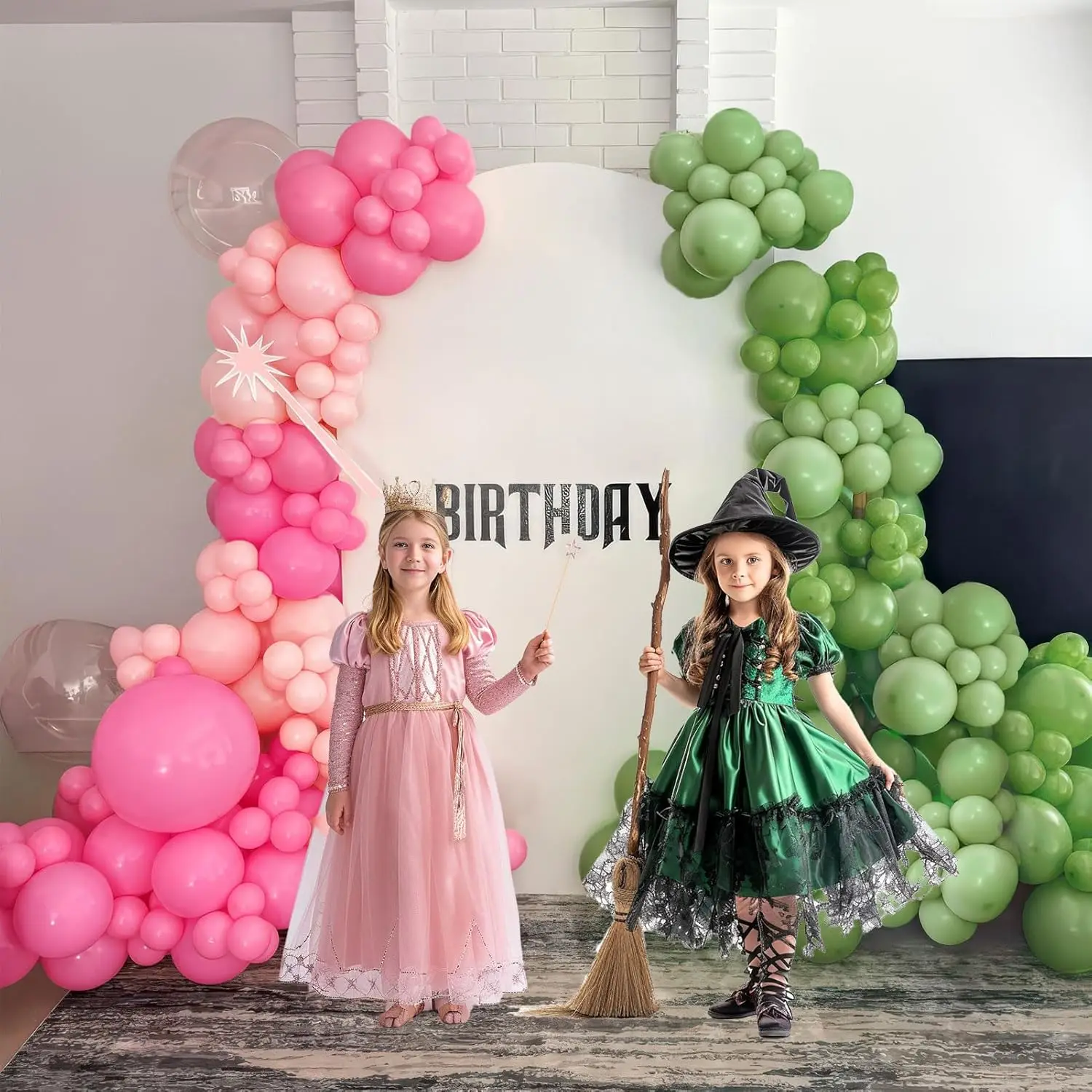 107Pcs Hot Pink Green Balloons Garland Arch Kit Macaroon Pink Green Balloons for Baby Shower Wedding Bridal Shower Party Decor view 5