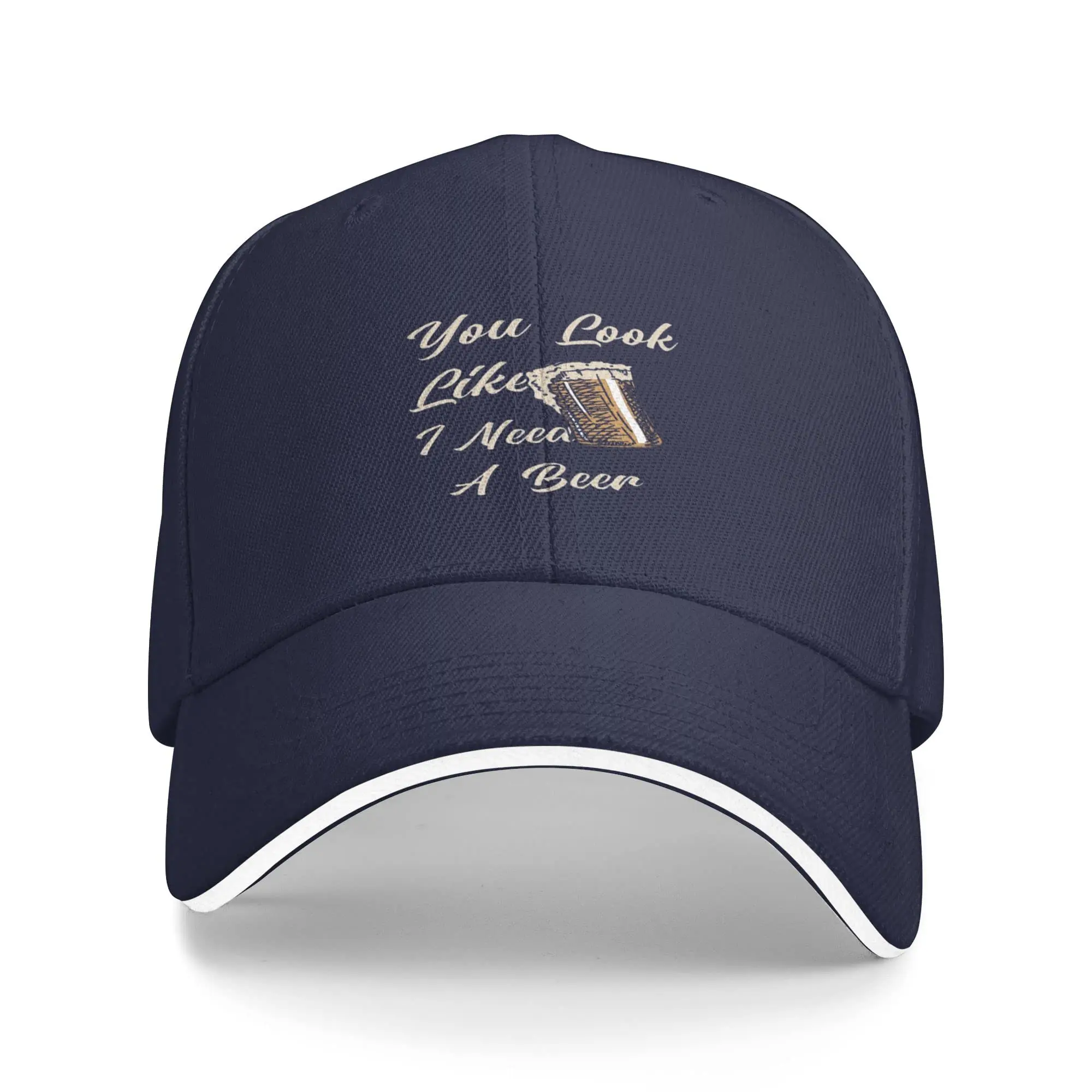 Classic Baseball Cap Adjustable Trucker Hats You Look Like I Need A Beer Hat for Men Women Navy