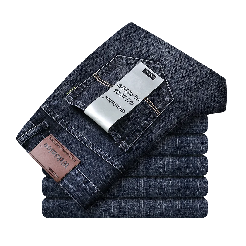 New Business Herren Jeans lässig Straight Stretch Mode Klassiker blau grau Arbeit Jeans hose männliche Marke Kleidung Größe 28-40