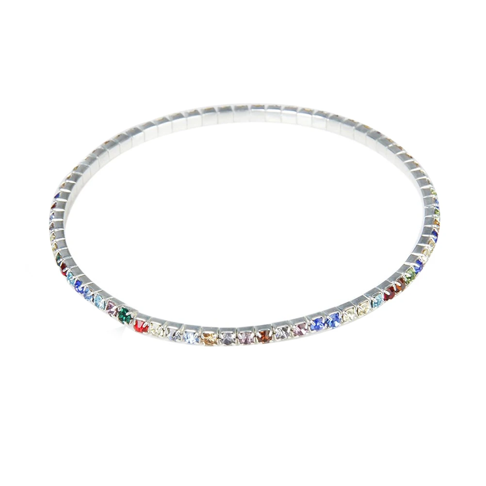 

Flash Rhinestone Anklet 7-12cm Elastic Chain Multicolor Fashion Women Girls Party Banquet Jewelry Adjustable Bracelet