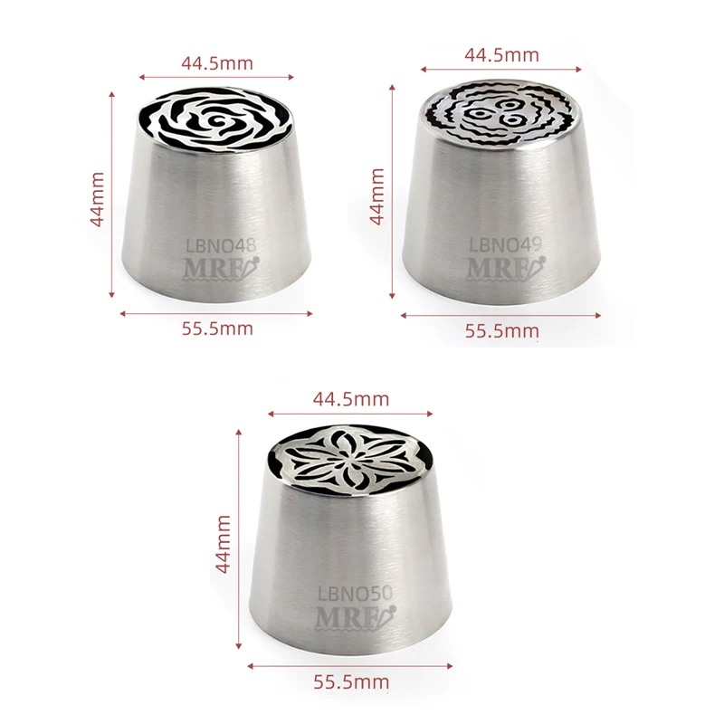 대형 러시아 파이핑 입 세트 마시멜로 케이크 도구 발렌타인 데이 로즈 튤립 꽃다발 크림 베이킹 3종 세트