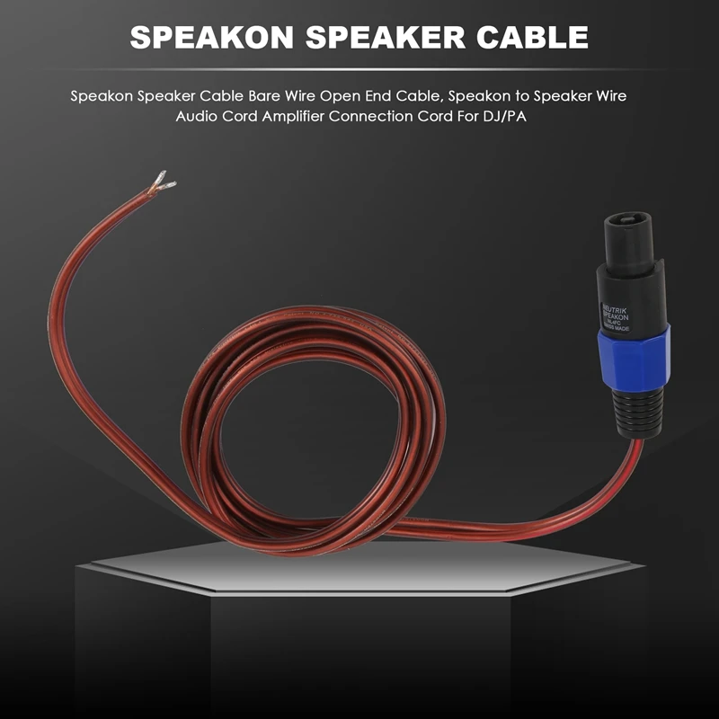 Speakon Speaker Cable Bare Wire Open End Cable, Speakon To Speaker Wire Audio Cord Amplifier Connection Cord For DJ/PA