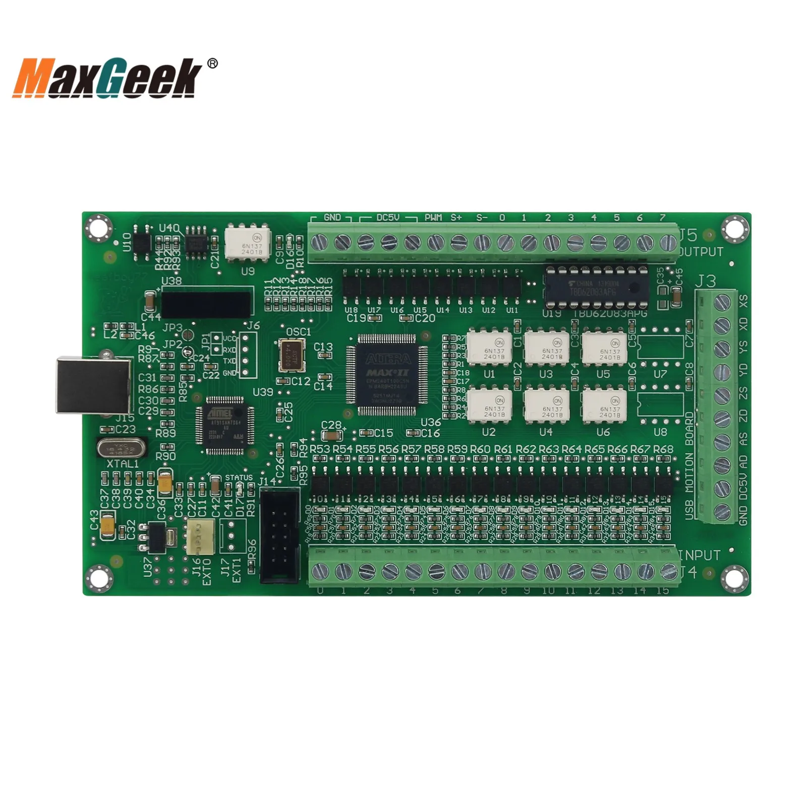 Maxgeek Latest Upgrade 3 Axis 4 Axis Mach3 Motion Card CNC Mach3 Breakout Board Motion Controller USB Driver-Free AKZ250(B)