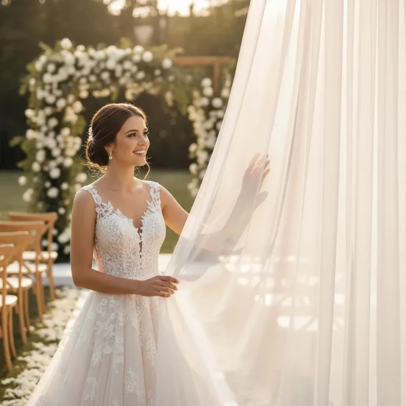 300cm Width High Quality Encryption Soft Mesh Fabric for Bridal Wedding Dress, Tulle Fabric, Widening, Wedding Scene Decoration