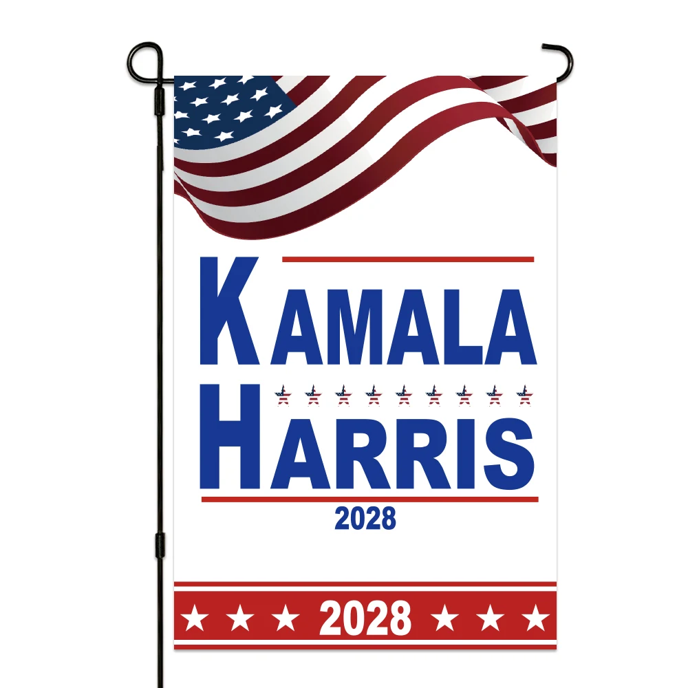 KAMALA HARRIS 2028 White 12x18 inch Garden Flag Banner Outdoor Decoration