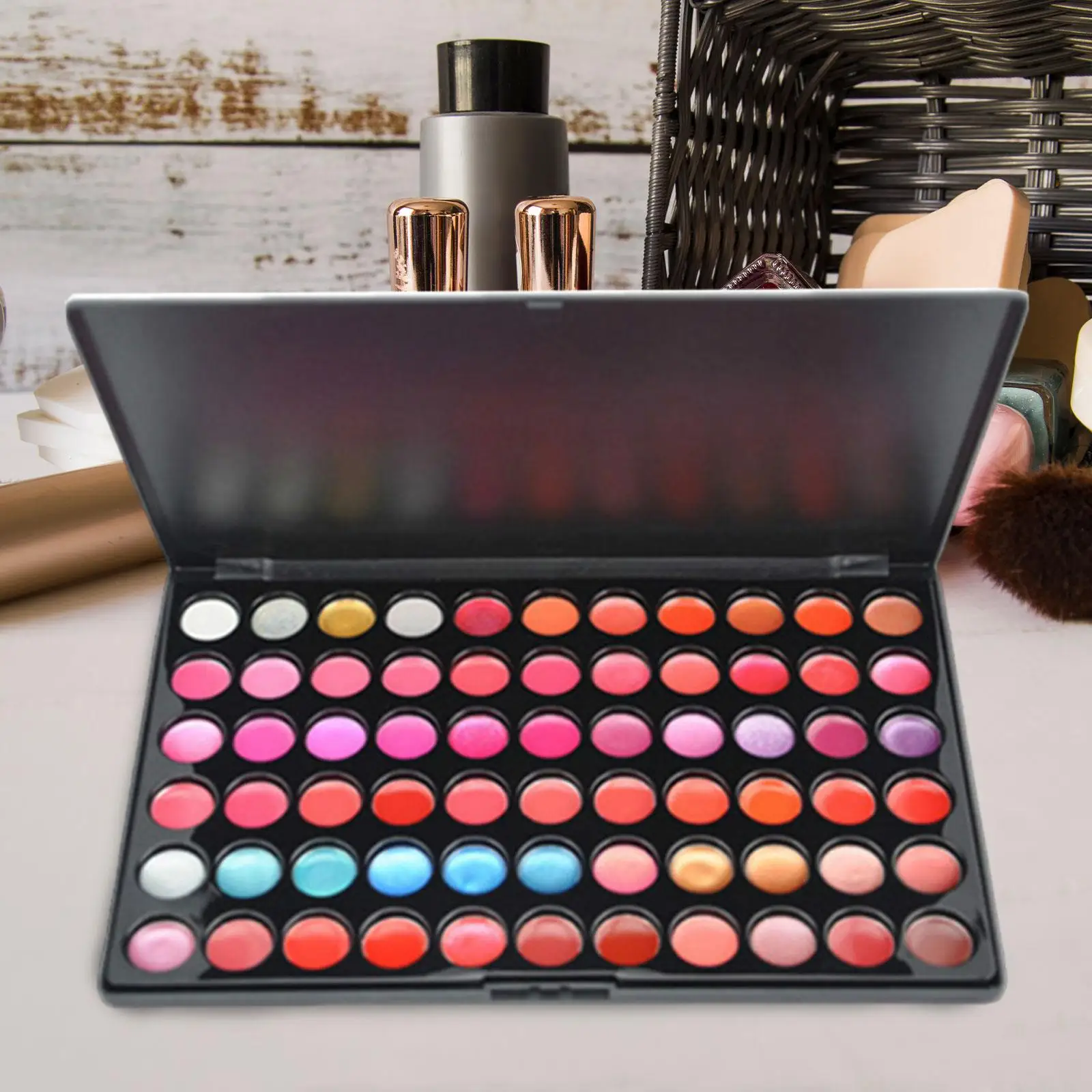 66 Colors Lip Palette Pro Lip Glosses Cream Palette for Wedding Bar Women