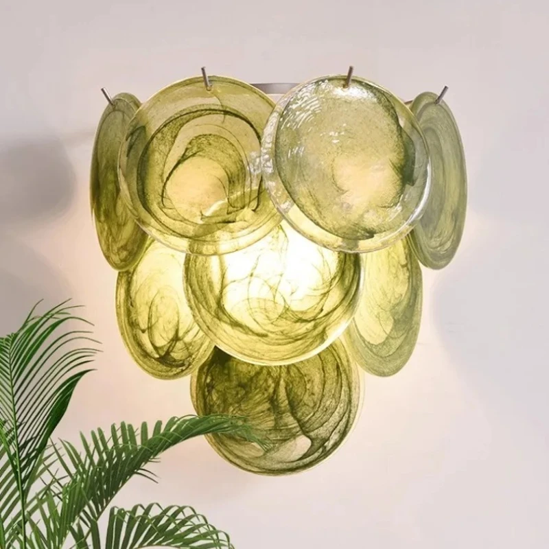 French Glass Wall Lamp Bedroom Bedside Lights Light Luxury and High-end Feeling Retro Living Room Wall Decoration Lighting view 4