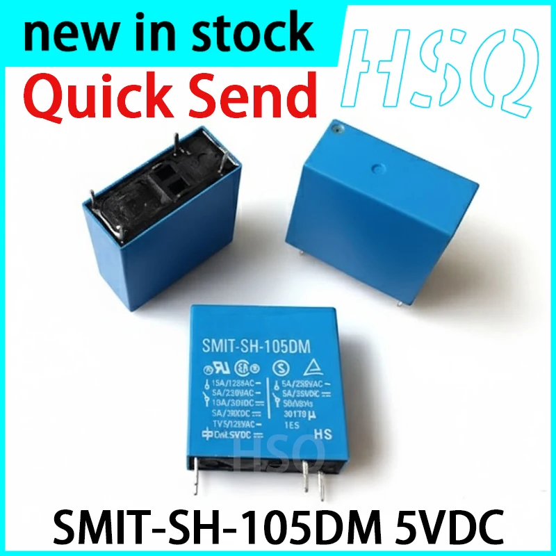 Фото 5 шт. Новое реле SMIT-SH-105DM, 4-контактное, 10А, 5В постоянного тока