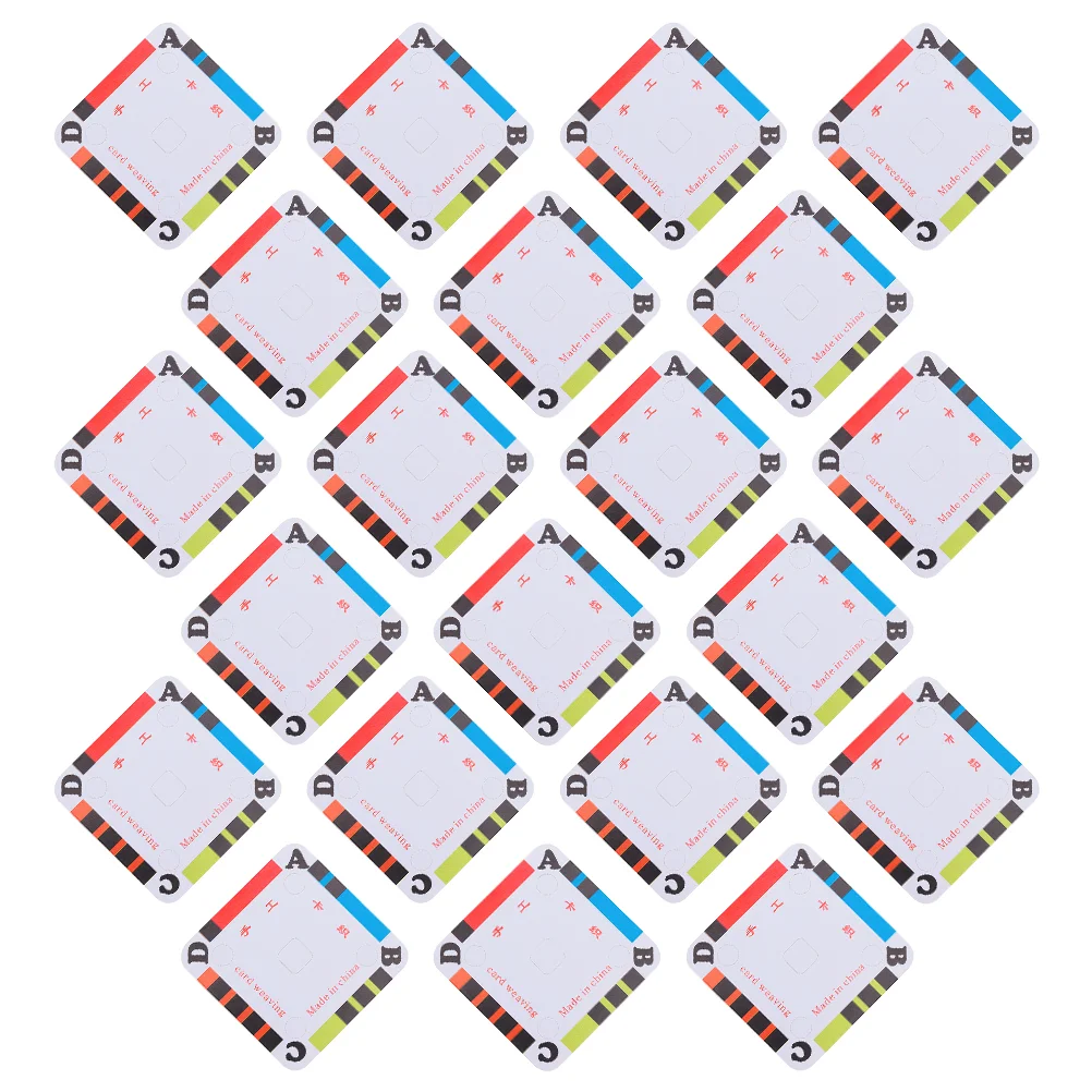 

50 Pcs Cards Hand-knit Shuttle Piece Four Hole Square Weaving Knitting Supplies Tablet Cardboard DIY Hand-made