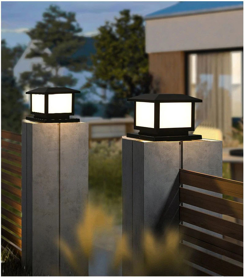 LED Solar Outdoor Light Timed Pillar Solar Lights Waterproof Thick Garden Pathway Parking Yard Outdoor Decor Lamp RC Solar Light