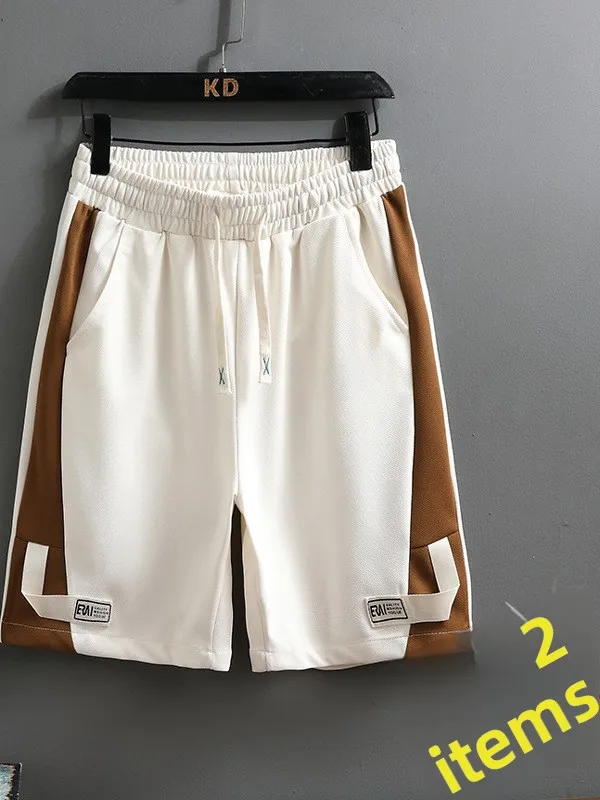 

Summer Casual Loose Fit Men's orts Thin Breathable Beachwear Baskeall Spor Straight Leg Pants Comfortable Youth Faion