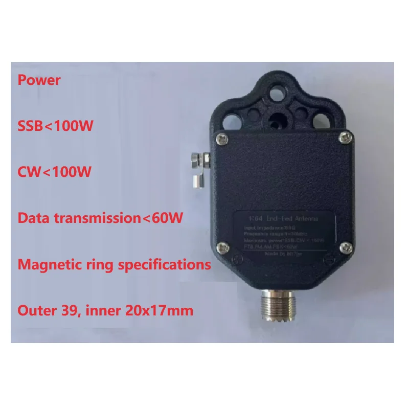 

1:491:64 End-fed antenna Barron 4 band 8 band Impedance Converter antenna use power 100W