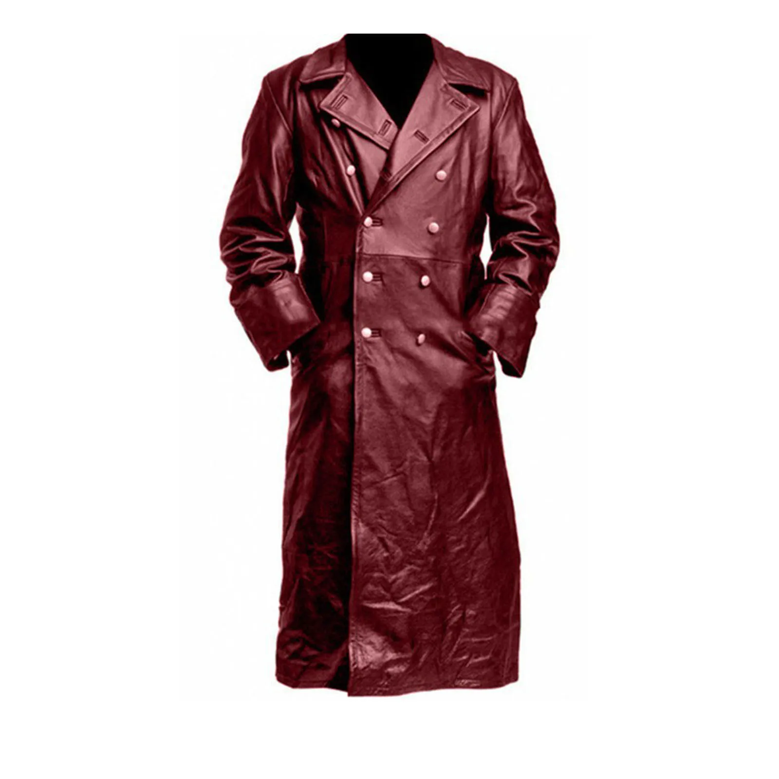 Abrigo largo vintage de cuero medieval retro para hombre Gabardina Steampunk Chaqueta gótica Abrigo para fiesta