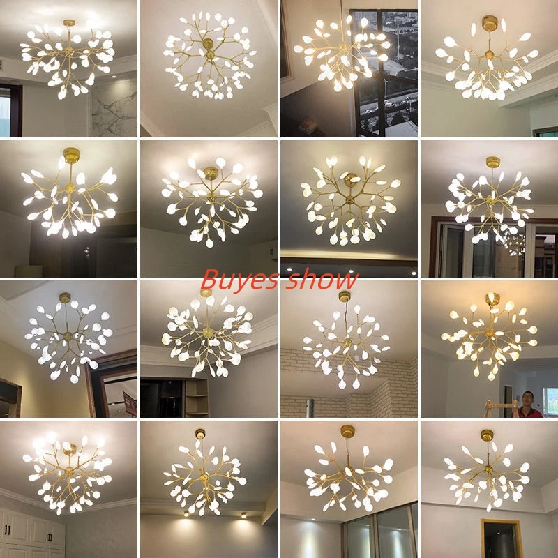 Modern Firefly Pendant Chandelier Ceiling Lamp G4 Led Lights House Baby Kid Bedroom Living Room Home Decor Acrylic Lighting