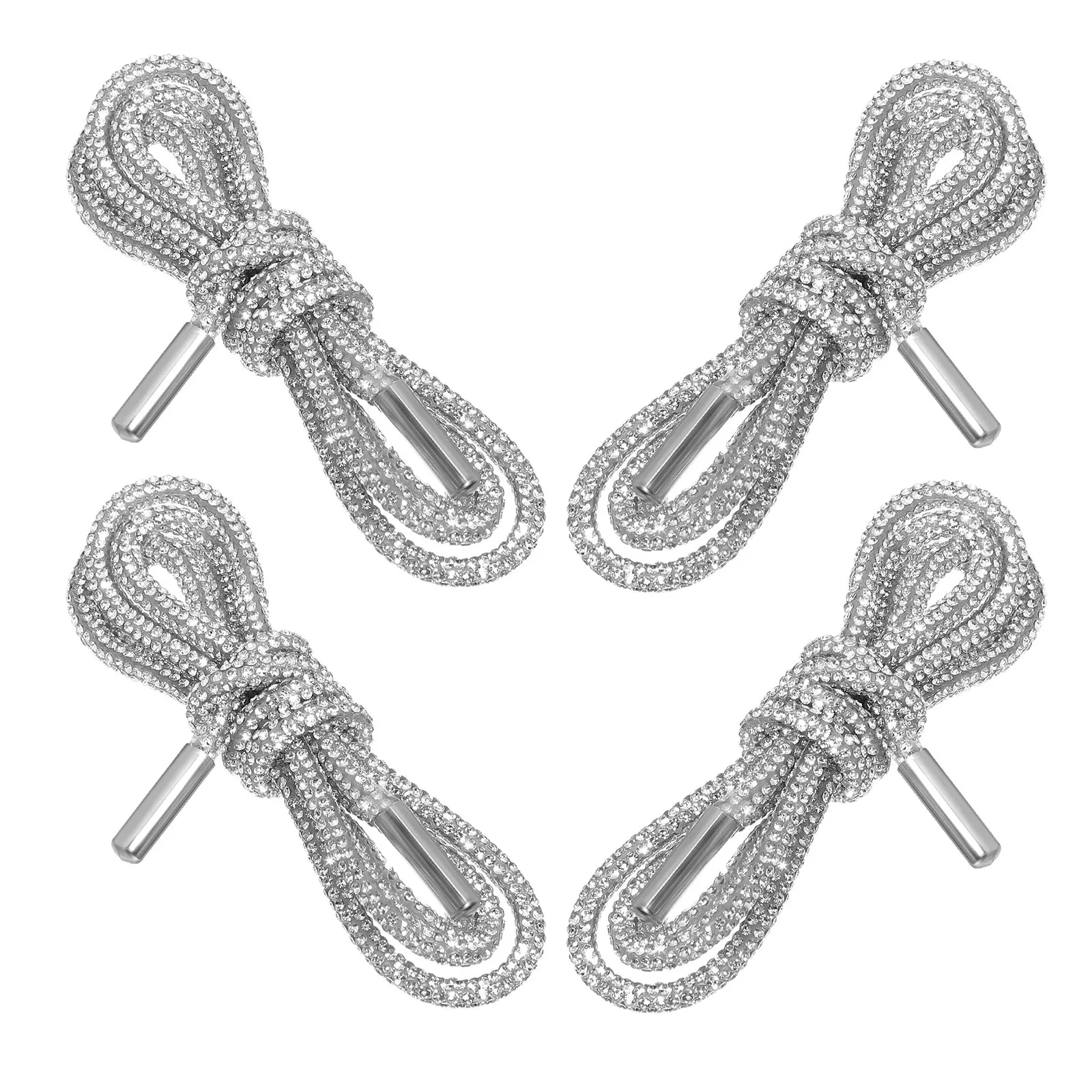 

4 шт. блестящие круглые шнурки для обуви длиной 47,2 дюйма, украшенные стразами, для кроссовок, туфель, худи, сияющие