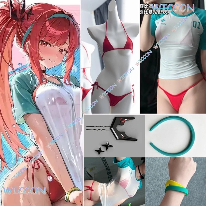 [Uhauha]Game NIKKE Goddess of Victory Cosplay Rapi Red Hood Red Flavor Outfit Sexy Bikini Shirts Women Event Sexy Women Costume