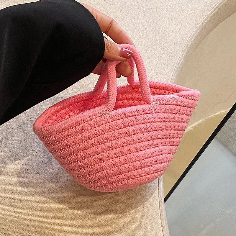 Fashion Lady Underarm Bag New Shoulder Bag Retro Tote Bag Large Capacity Woven Vegetable Basket Travel Vacation Beach bag