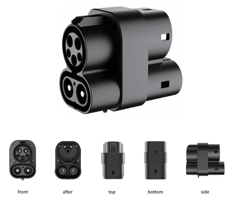 

For CCS1 To CCS2 EV Charger Adapter 32A Fast Charging Universal Electric Vehicle Plug With Overload Protection Waterproof