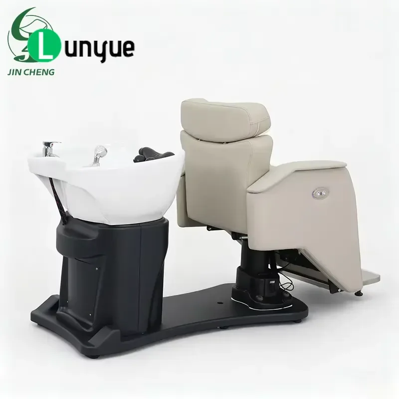 Electric Shampoo Chair with Ceramic Bowl Custom Color Hair Wash Bed Furniture for Beauty Shop Styling Station