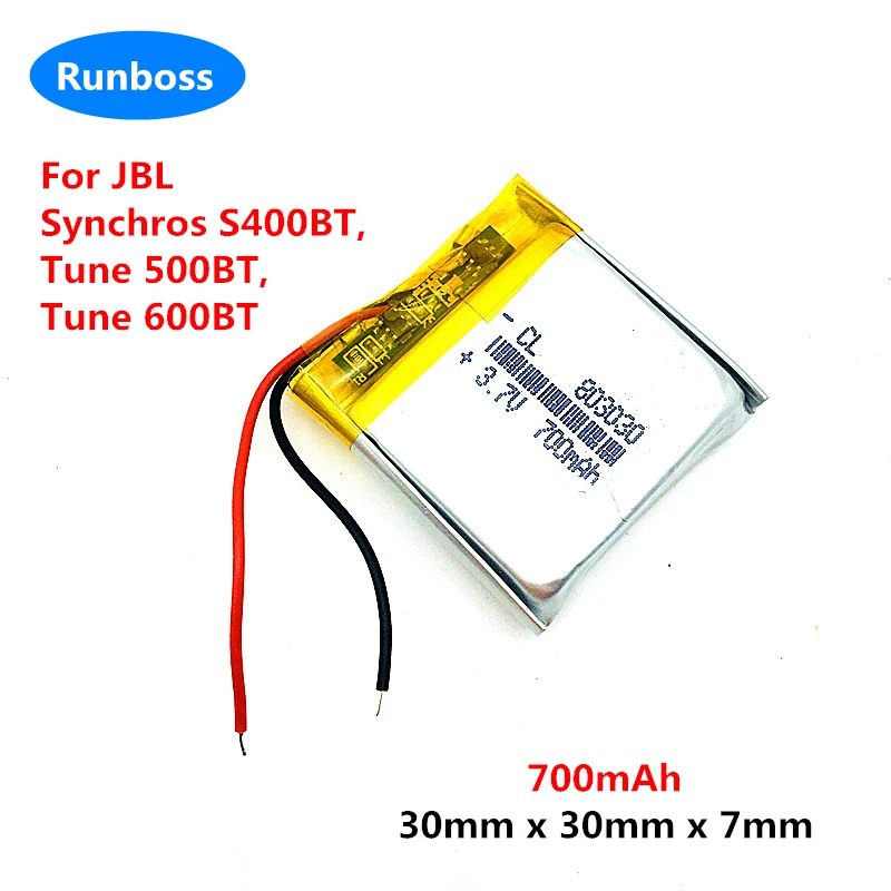 New 3.7V 700mAh Battery For JBL Synchros S400BT, Tune 500BT, Tune 600BT Bluetooth Wireless Headset Accumulator