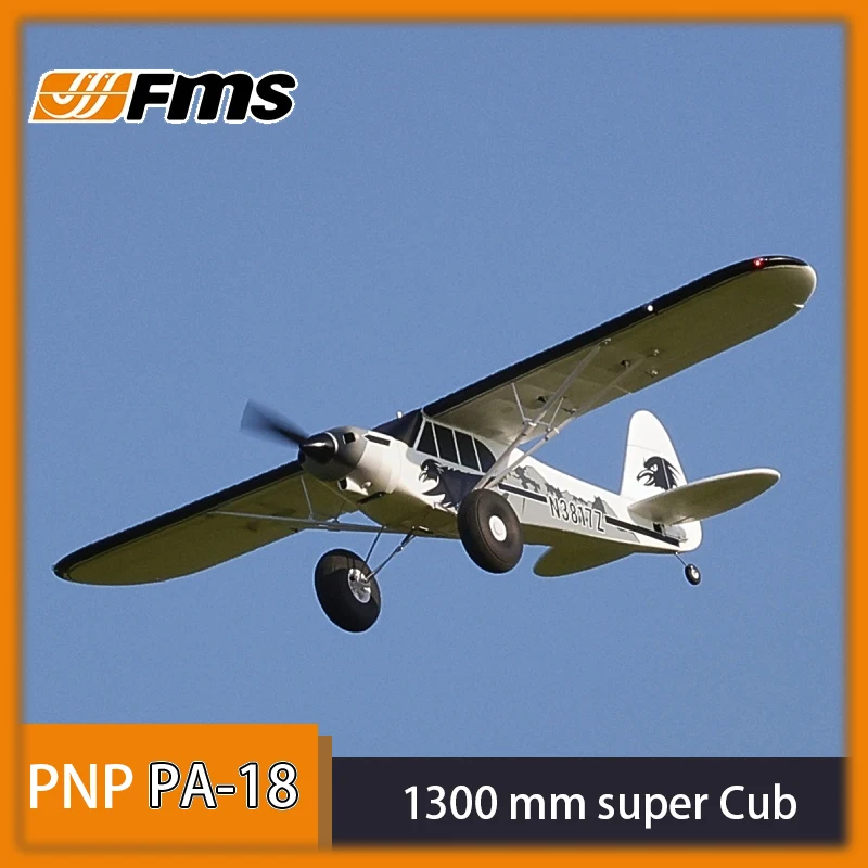 FMS RC Airplane 1300mm PA-18 Fixed Wing RC Electric Trainer Aircraft Foam Model Two-Section Fuselage RC Model Aircraft Gift